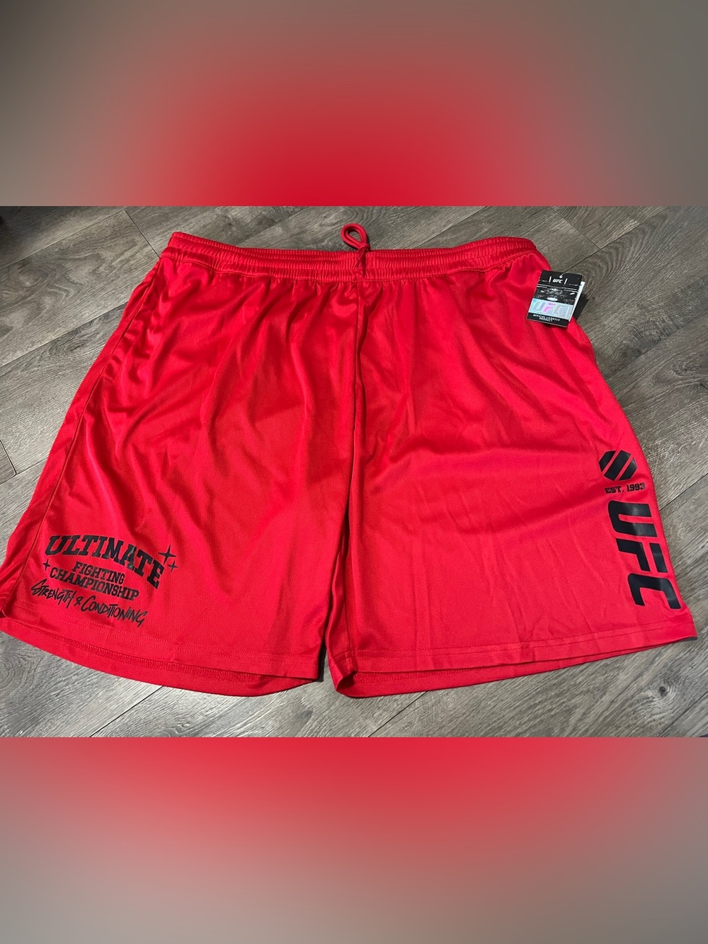 UFC Red Mesh Shorts Size 2XL New